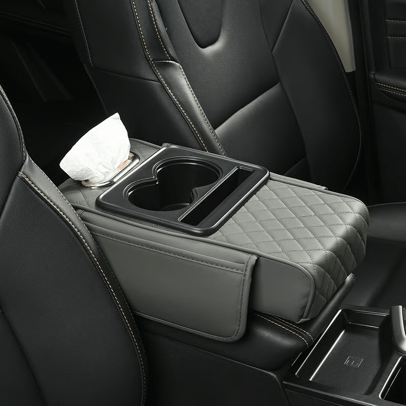 ✨Multifunctional PU Leather Car Armrest Box Mat– Universal Fit for Any Vehicle