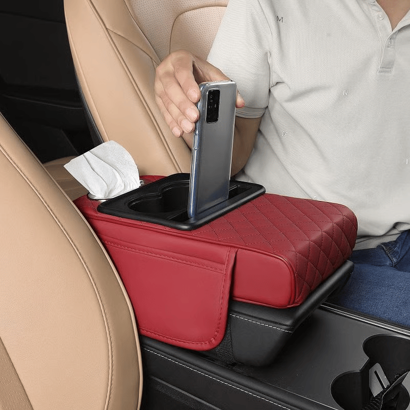 ✨Multifunctional PU Leather Car Armrest Box Mat– Universal Fit for Any Vehicle