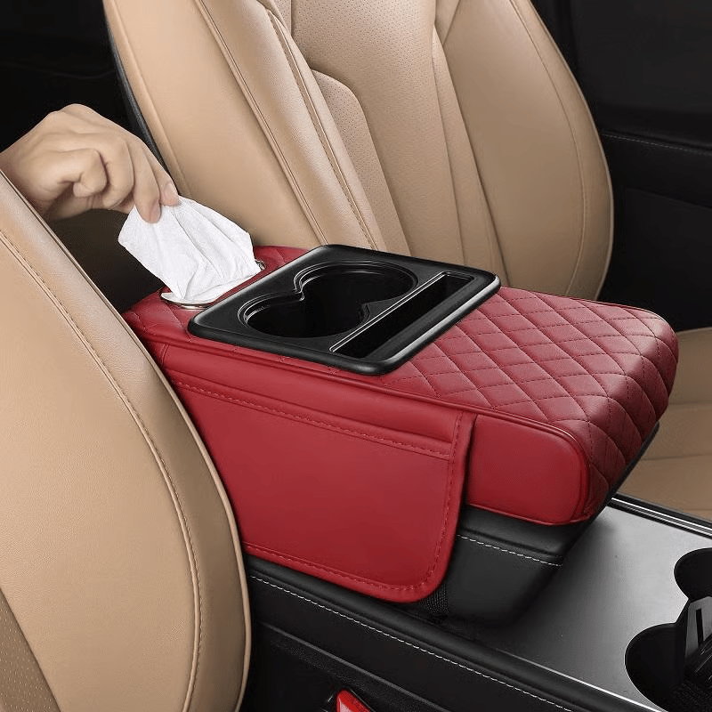 ✨Multifunctional PU Leather Car Armrest Box Mat– Universal Fit for Any Vehicle
